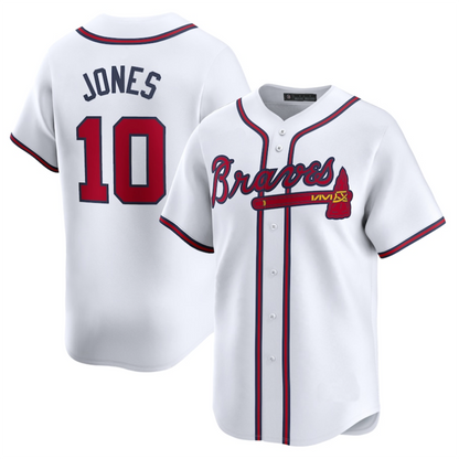 #10 Chipper Jones Player A.Braves White Home Limited Baseball Jerseys