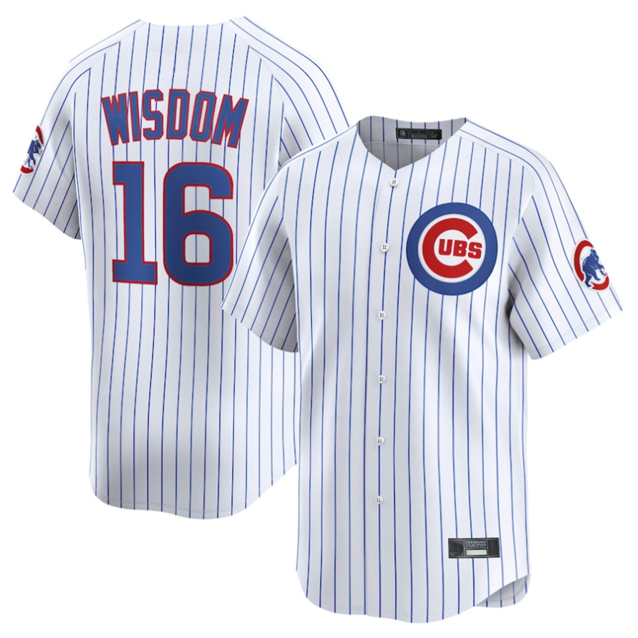 #16 Patrick Wisdom Player C.Cubs White Limited Game Baseball Jerseys