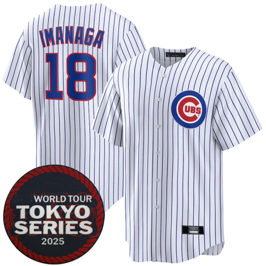 C.Cubs #18 Sh¨­ta Imanaga Player White 2025 World Tour Tokyo Series Home Stitched Baseball Jerseys