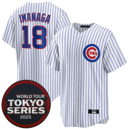 C.Cubs #18 Sh¨­ta Imanaga Player White 2025 World Tour Tokyo Series Home Stitched Baseball Jerseys