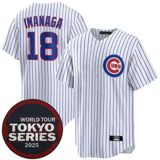 C.Cubs #18 Sh¨­ta Imanaga Player White 2025 World Tour Tokyo Series Home Stitched Baseball Jerseys