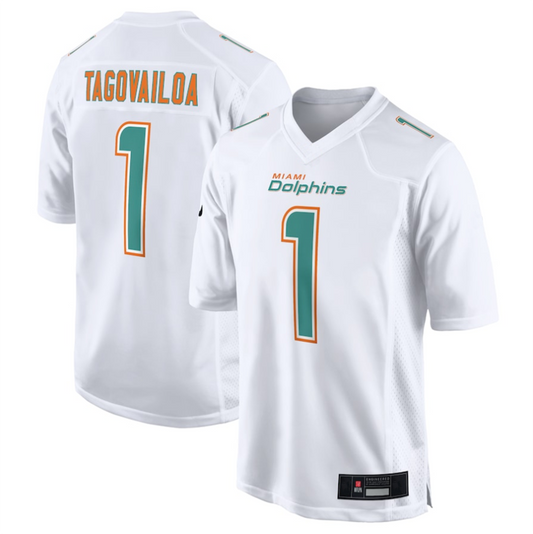 #1 Tua Tagovailoa Player M.Dolphins White Fashion Game Football Jerseys