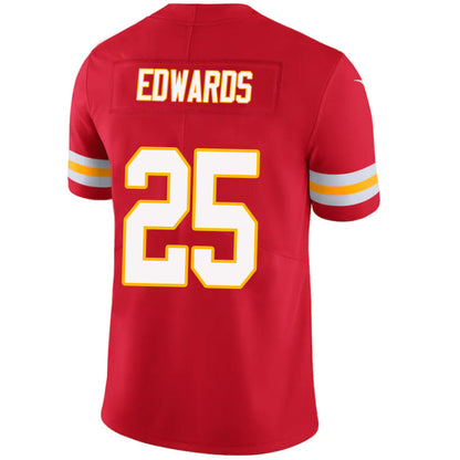 KC.Chiefs #25 Clyde Edwards-Helaire Player Red Vapor Limited Game Football Jerseys