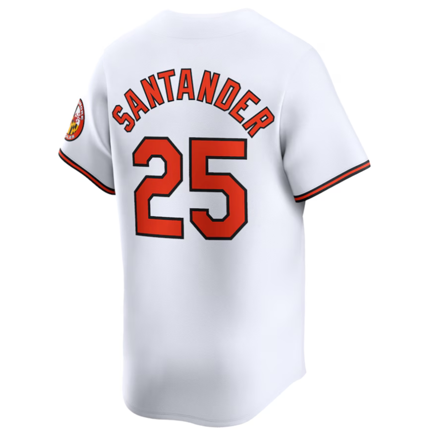 #25 Anthony Santander Player B.Orioles White Home Limited Baseball Jerseys