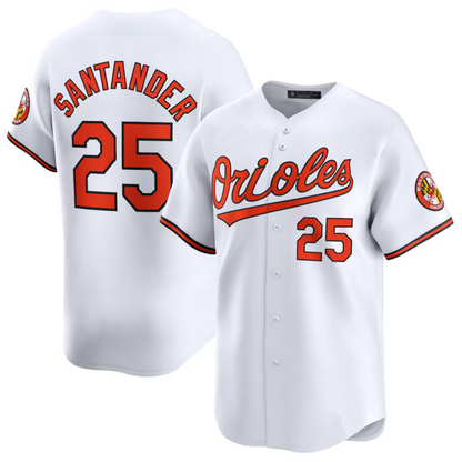 #25 Anthony Santander Player B.Orioles White Home Limited Baseball Jerseys