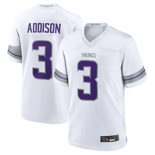 #3 Jordan Addison Player MN.Vikings White Alternate Game Football Jerseys