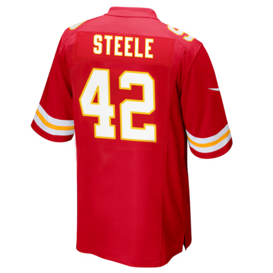 KC.Chiefs #42 Carson Steele Player Red Home Game Stitched Football Jerseys