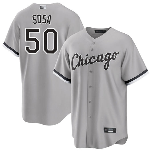 #50 Lenyn Sosa Player C.White Sox Gray Road Replica Baseball Jerseys