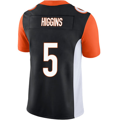 C.Bengals #5 Tee Higgins Black Stitched Player Game Football Jerseys