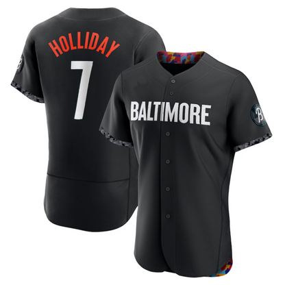 #7 Jackson Holliday Player B.Orioles Black City Connect Elite Baseball Jerseys
