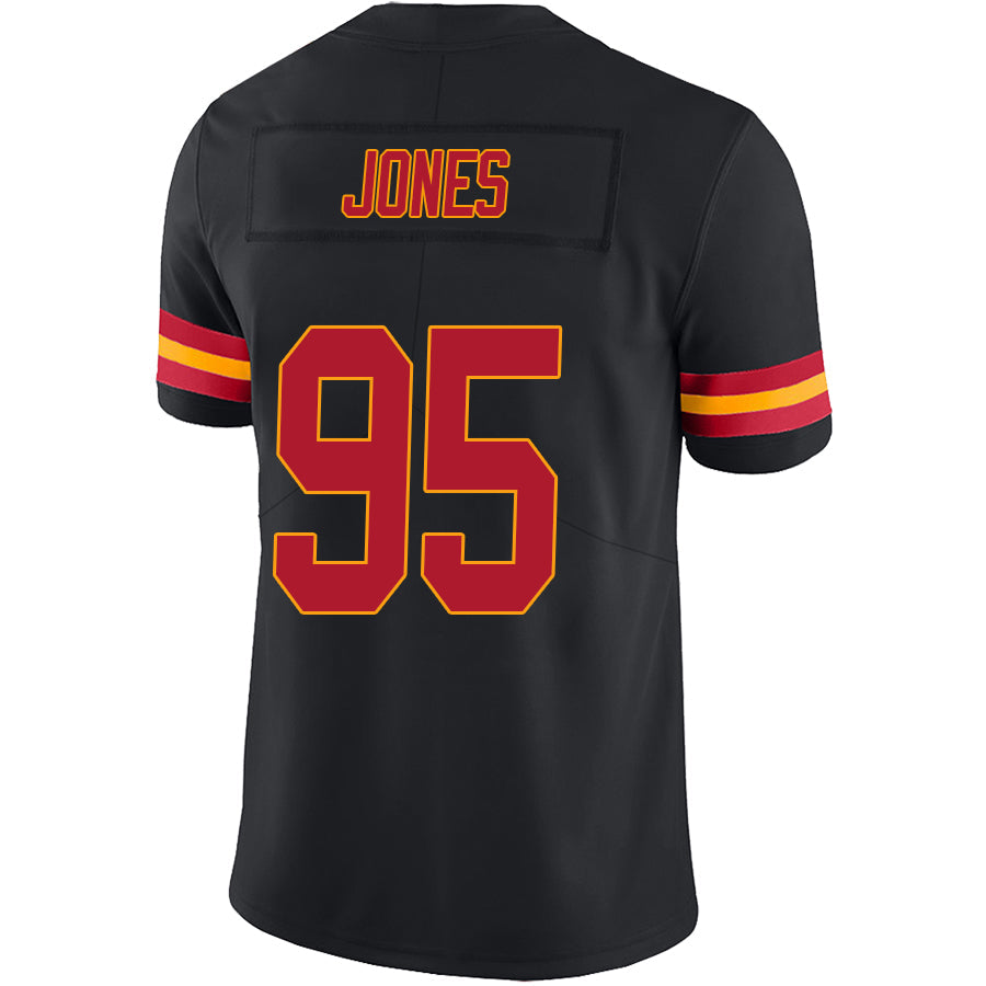 KC.Chiefs #95 Chris Jones Player Black Stitched Vapor Limited Game Football Jerseys