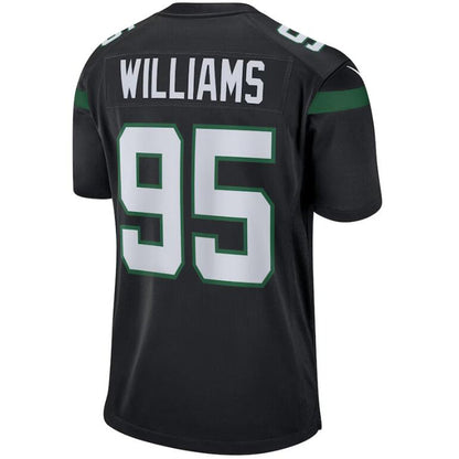 #95 Quinnen Williams Player NY.Jets Gotham Black Game Football Jerseys