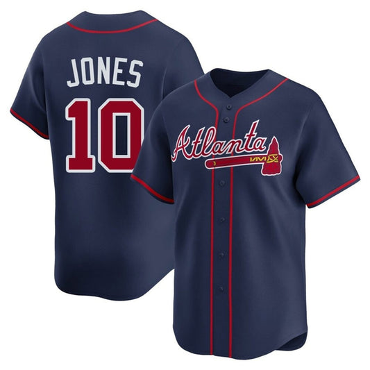 A.Braves #10 Chipper Jones Player Navy Limited Home Baseball Jerseys