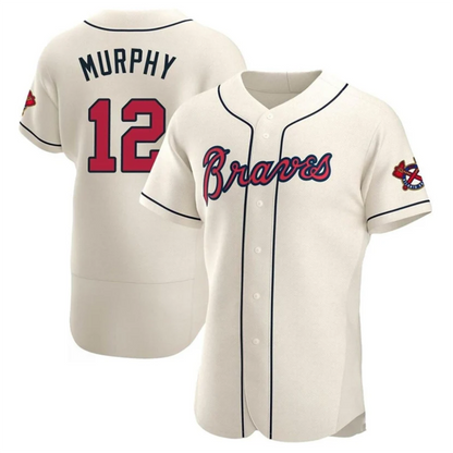 A.Braves #12 Sean Murphy Player Cream Limited Elite Baseball Jerseys