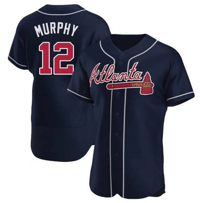 A.Braves #12 Sean Murphy Player Navy Limited Elite Baseball Jerseys