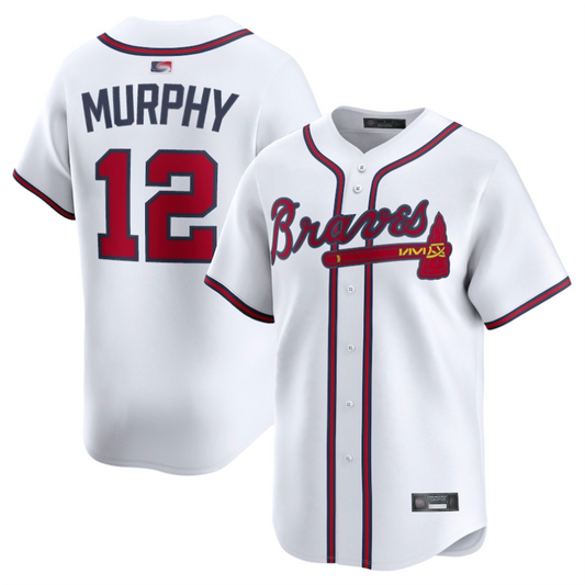 A.Braves #12 Sean Murphy Player White Limited Baseball Jerseys