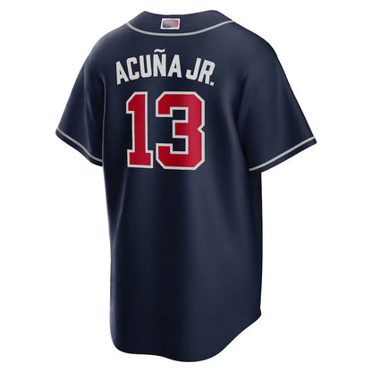 A.Braves #13 Ronald Acuna Jr. Player Navy Replica Baseball Jerseys
