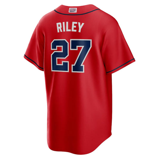 A.Braves #27 Austin Riley Player Red Replica Game Baseball Jerseys