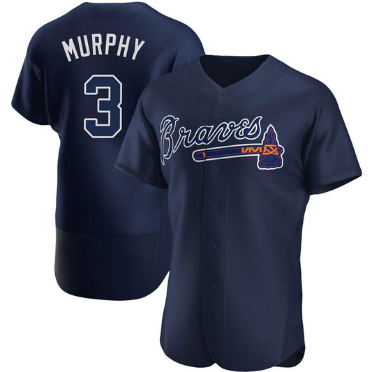 A.Braves #3 Dale Murphy Player Navy Limited Elite Stitches Baseball Jerseys