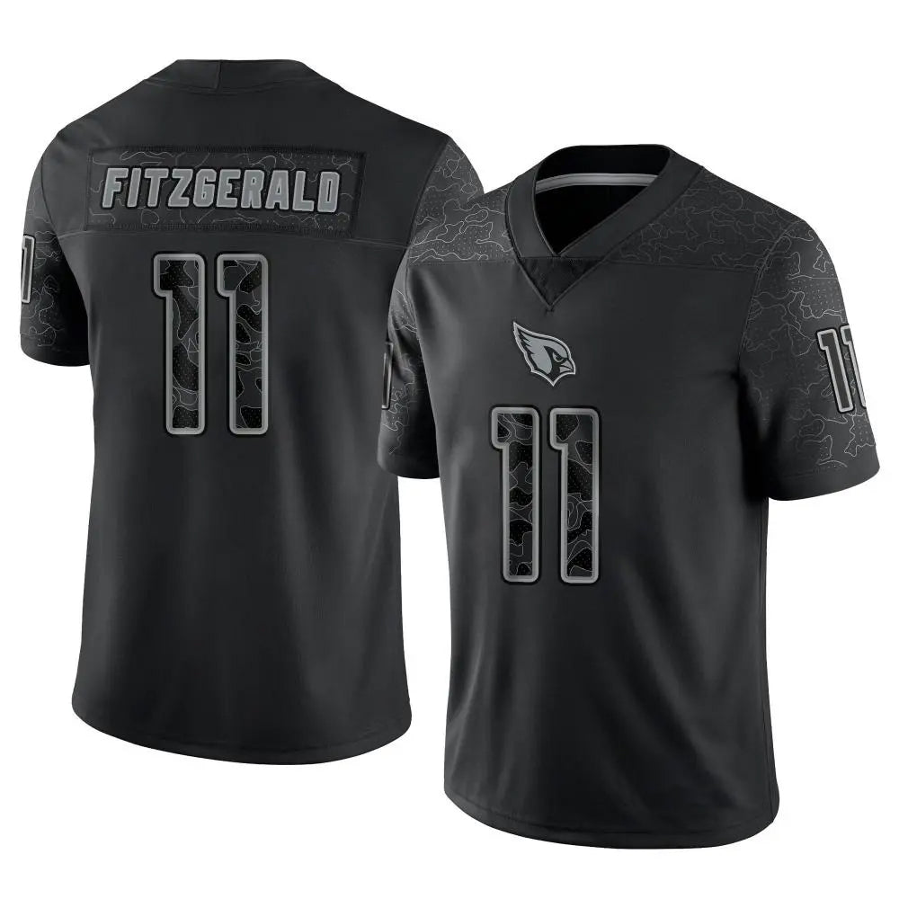 A.Cardinals #11 Larry Fitzgerald Player Black RFLCTV Limited Football Jerseys