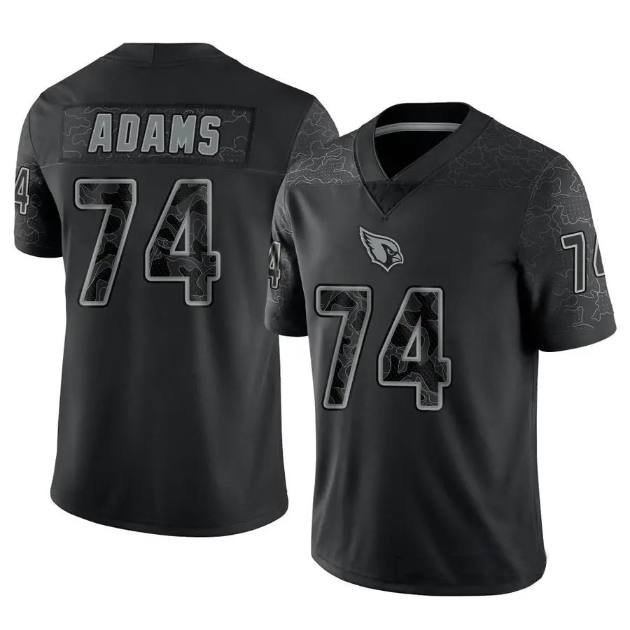 A.Cardinals #74 Isaiah Adams Player Black RFLCTV Limited Football Jerseys