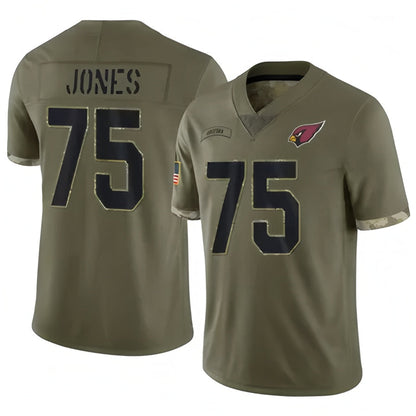 A.Cardinals #75 Christian Jones Player Olive Salute To Service Limited Game Football Jerseys