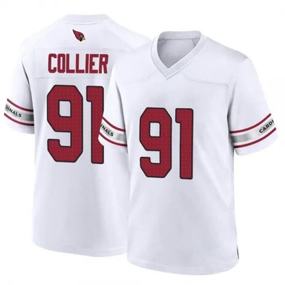 A.Cardinals #91 L.J. Collier Player White Game Home Football Jerseys