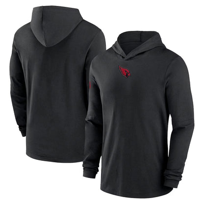 A.Cardinals Black Sideline Performance Long Sleeve Hoodie Player Football Jerseys