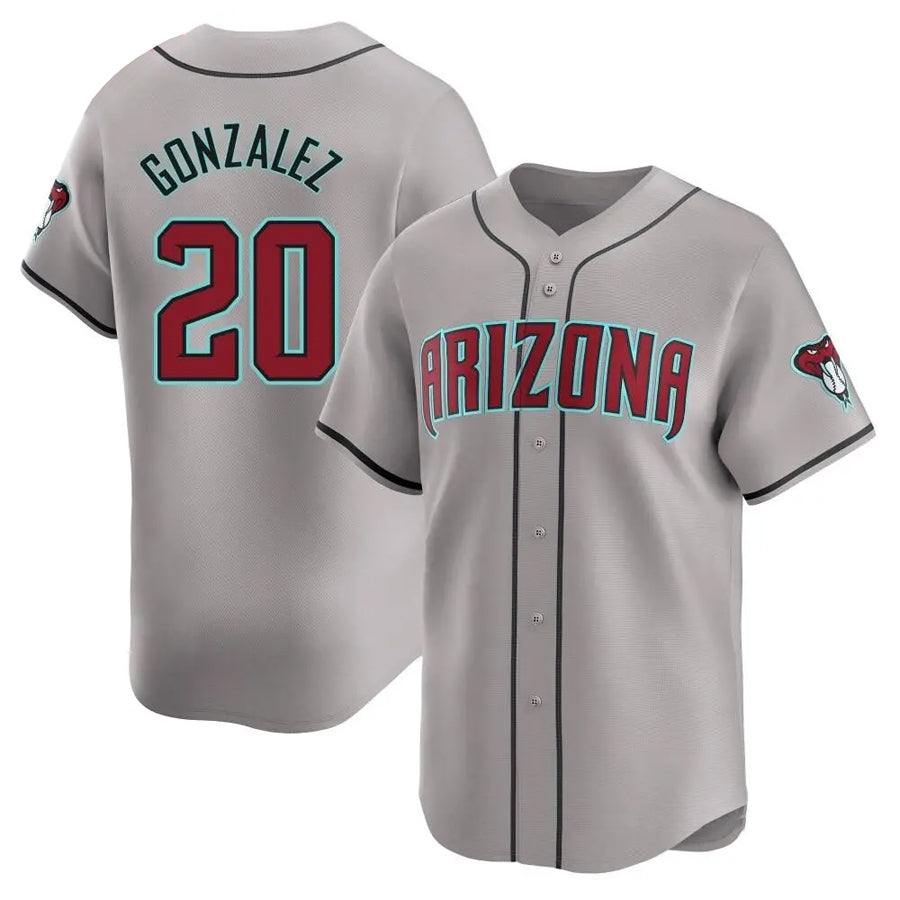 A.Diamondbacks #20 Luis Gonzalez Player Gray Limited Home Baseball Jerseys