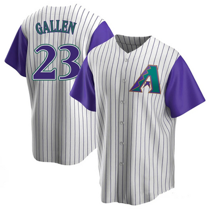 A.Diamondbacks #23 Zac Gallen Player White-Purple Replica Baseball Jerseys