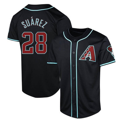 A.Diamondbacks #28 Eugenio Suarez Player Black Home Replica Baseball Jerseys