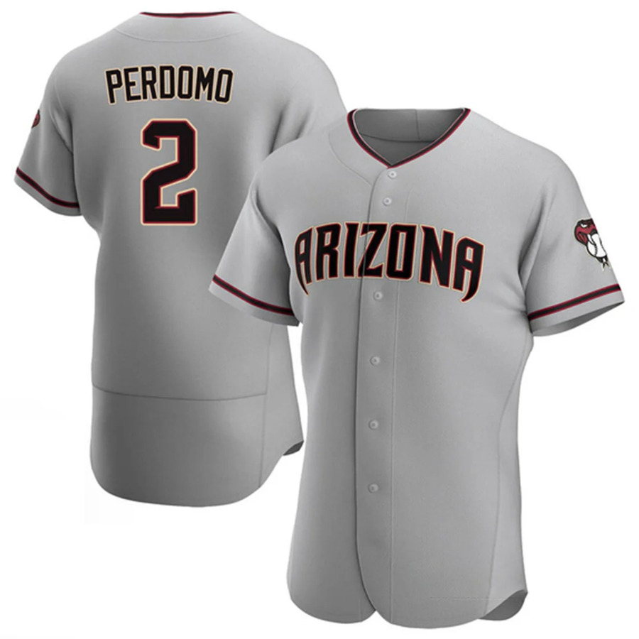 A.Diamondbacks #2 Geraldo Perdomo Player Gray Replica Elite Baseball Jerseys