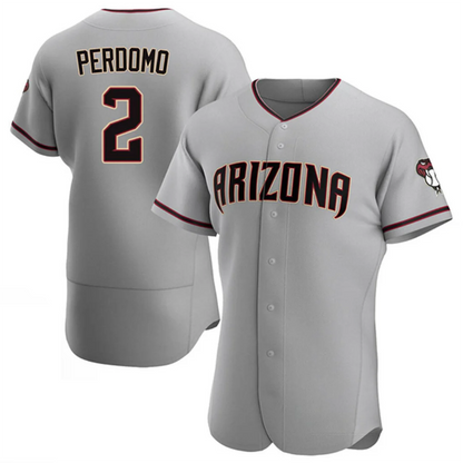 A.Diamondbacks #2 Geraldo Perdomo Player Gray Replica Elite Baseball Jerseys