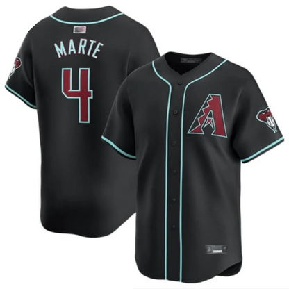 A.Diamondbacks #4 Ketel Marte Player Black Replica Game Baseball Jerseys