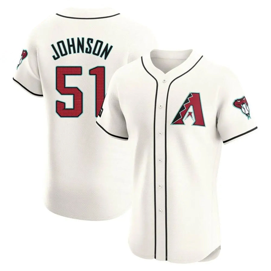 A.Diamondbacks #51 Randy Johnson Player Limited Elite White Baseball Jerseys
