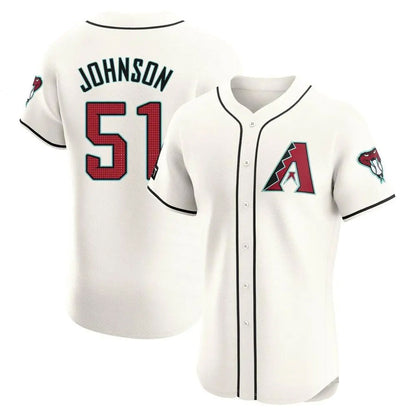 A.Diamondbacks #51 Randy Johnson Player Limited Elite White Baseball Jerseys