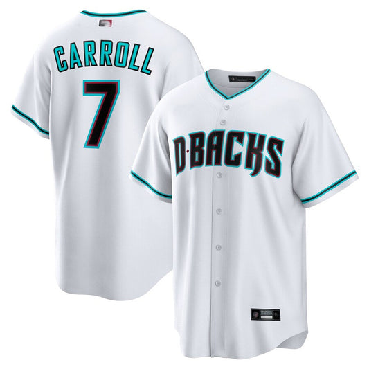 A.Diamondbacks #7 Corbin Carroll Player White Replica Baseball Jerseys