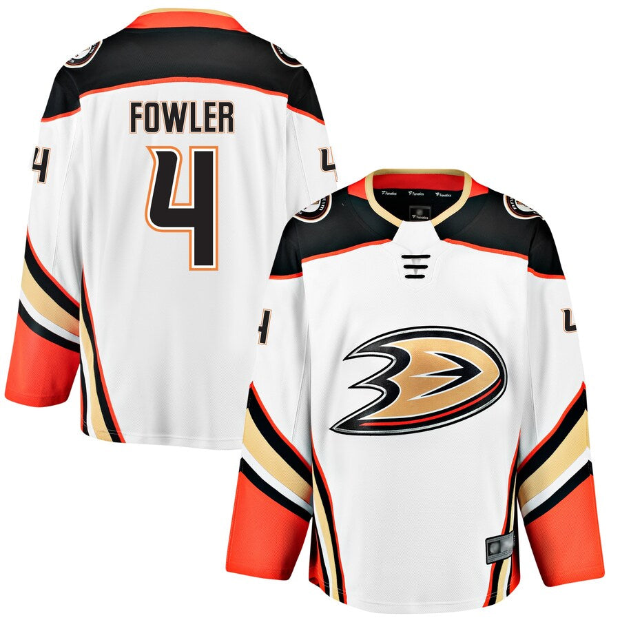 A.Ducks #4 Cam Fowler Player Fanatics Home Breakaway White Hockey Jerseys