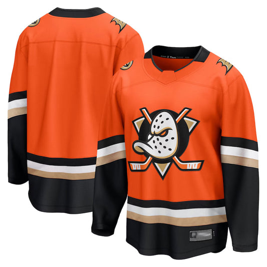 A.Ducks Blank Player Fanatics Home Breakaway Orange Hockey Jerseys