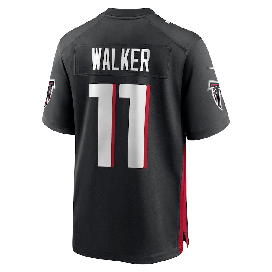 A.Falcons #11 Jalon Walker Player Black Home Game Football Jerseys