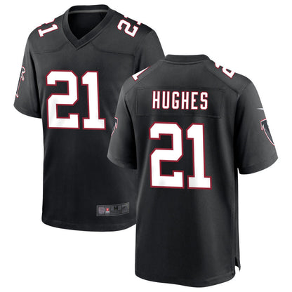 A.Falcons #21 Mike Hughes Player Black Throwback Game Football Jerseys