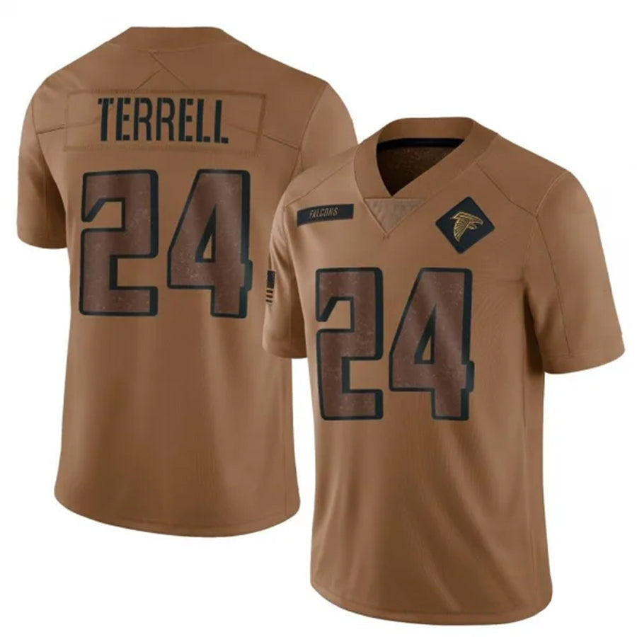 A.Falcons #24 A.J. Terrell Jr. Player Brown Salute To Service Limited Football Jerseys