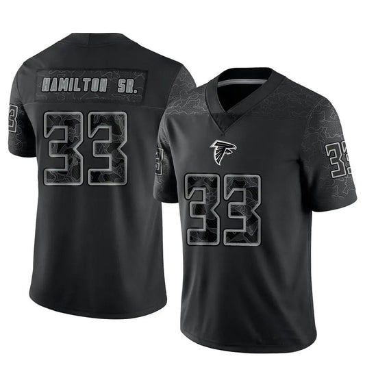 A.Falcons #33 Antonio Hamilton Sr. Player Black RFLCTV Limited Football Jerseys
