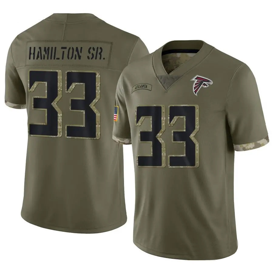 A.Falcons #33 Antonio Hamilton Sr. Player Olive Salute To Service Limited Football Jerseys