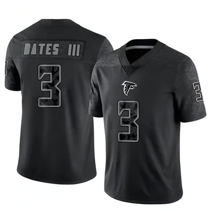 A.Falcons #3 Jessie Bates III Player Black RFLCTV Limited Football Jerseys