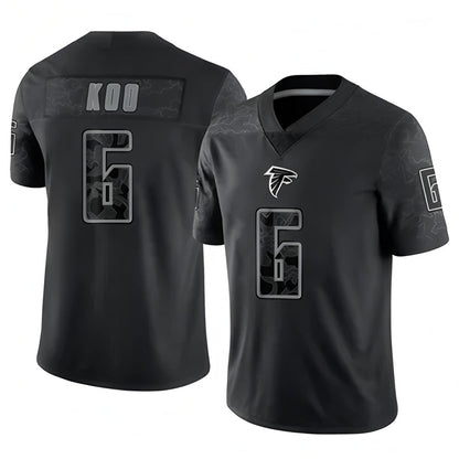 A.Falcons #6 Younghoe Koo Player Black RFLCTV Limited Football Jerseys