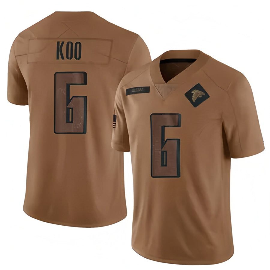 A.Falcons #6 Younghoe Koo Player Brown Salute To Service Limited Football Jerseys