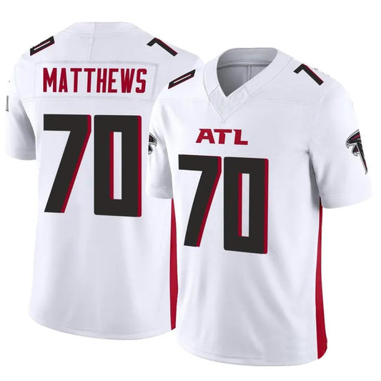 A.Falcons #70 Jake Matthews Player White Vapor F.U.S.E. Limited Football Jerseys