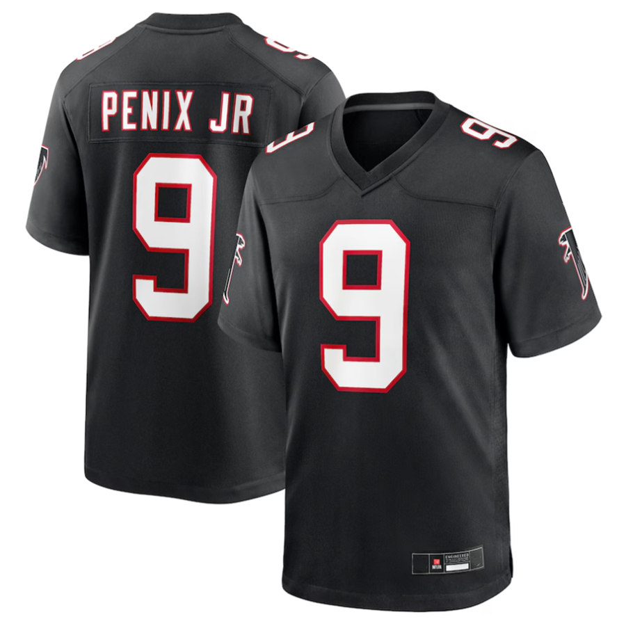 A.Falcons #9 Michael Penix Jr. Player Black Throwback Game Football Jerseys