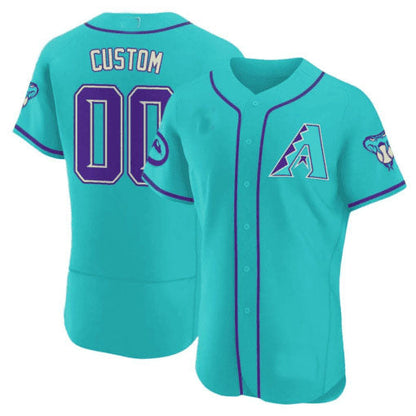 Custom A.Diamondbacks Teal Purple Game Jersey ¨C Stitched Baseball Jerseys